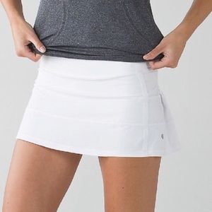Lululemon white pace rival skirt